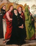 Juan de Borgona The Virgin, Saint John the Evangelist, two female saints and Saint Dominic de Guzman. oil painting picture wholesale